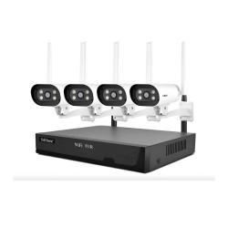 Kit De Cámaras Ip 2 Mp Con Nvr 8 Canales Visión Nocturna Negro Y Blanco