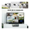 Kit De Cámaras Ip 2 Mp Con Nvr 8 Canales Visión Nocturna Negro Y Blanco