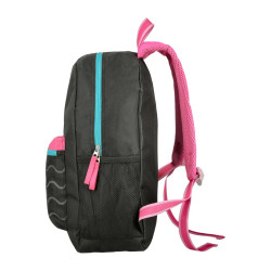 Mochila Escolar Bagcherry Con Cartuchera 18l Mujer Color Negro 440008 Diseño De La Tela Liso