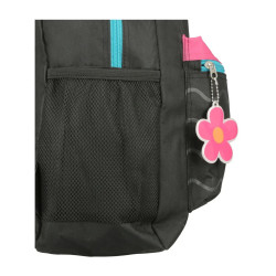 Mochila Escolar Bagcherry Con Cartuchera 18l Mujer Color Negro 440008 Diseño De La Tela Liso