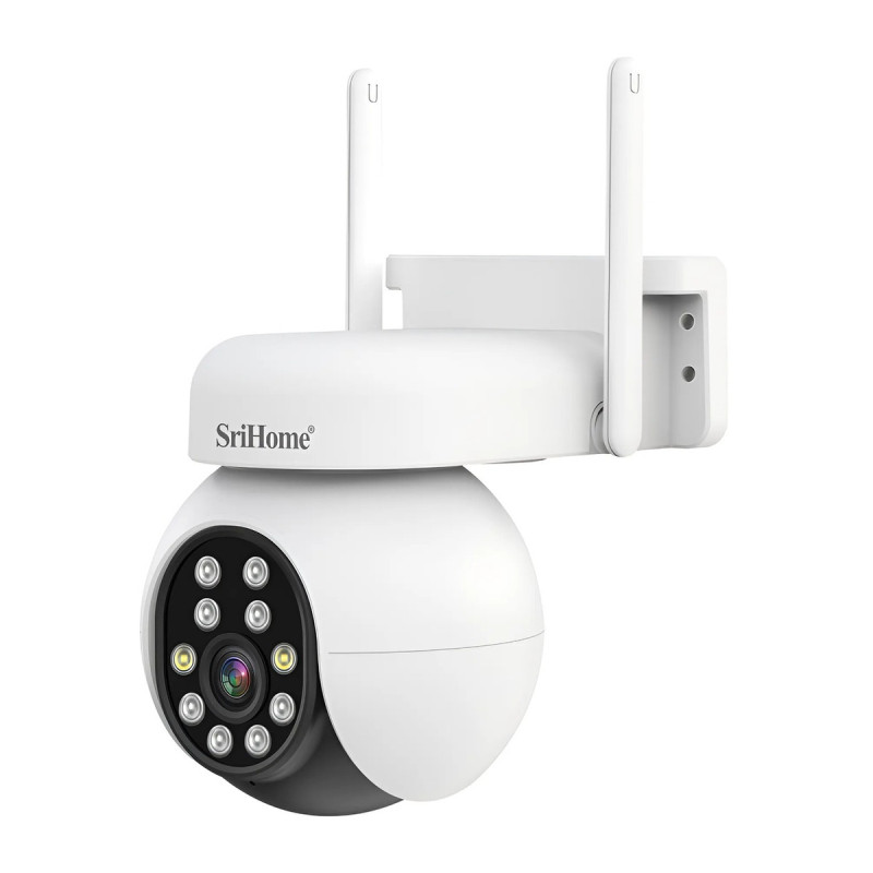 Cámara Domo Exterior Hd 5mp Color Alarma Sonora Audio 2 Vías Blanco