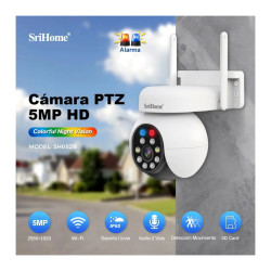 Cámara Domo Exterior Hd 5mp Color Alarma Sonora Audio 2 Vías Blanco