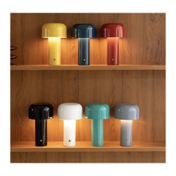 Lámpara Hongo Led Recargable Táctil 21cm Mashroom 3 Luces
