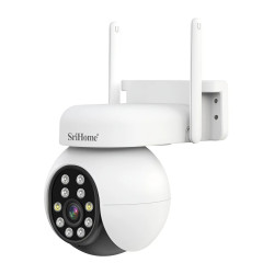 Cámara Domo Exterior Hd 5mp Color Alarma Sonora Audio 2 Vías Blanco