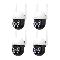 Kit 4 Cámara Domo Hd Wifi Audio 2 Vias Vision Nocturna Color Blanca Y Negra