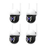 Kit 4 Cámara Domo Hd Wifi Audio 2 Vias Vision Nocturna Color Blanca Y Negra