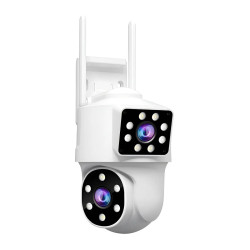 Cámara Hd Dual Wifi Audio 2 Vías Vision Nocturna Color Blanco