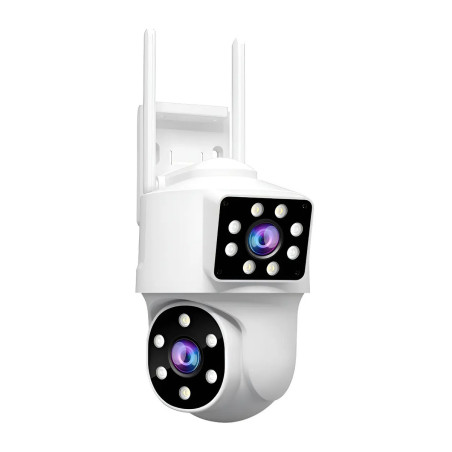 Cámara Hd Dual Wifi Audio 2 Vías Vision Nocturna Color Blanco