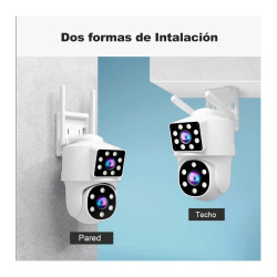 Cámara Hd Dual Wifi Audio 2 Vías Vision Nocturna Color Blanco