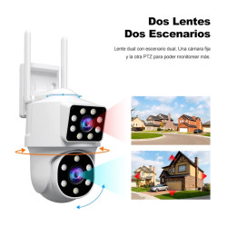 Cámara Hd Dual Wifi Audio 2 Vías Vision Nocturna Color Blanco