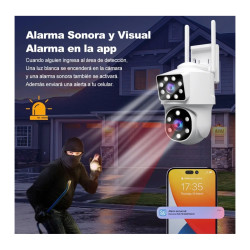 Cámara Hd Dual Wifi Audio 2 Vías Vision Nocturna Color Blanco