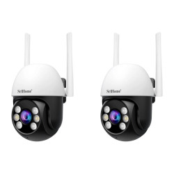 Kit 2 Cámara Domo Hd Wifi Audio 2 Vias Vision Nocturna Color Blanca Y Negra