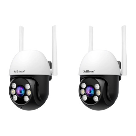 Kit 2 Cámara Domo Hd Wifi Audio 2 Vias Vision Nocturna Color Blanca Y Negra