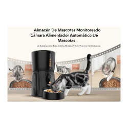 Alimentador Mascotas Automatico Wifi Con Cámara Audio 2 Vias Negro