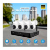 Kit Nvr + 4 Cámaras Domo Hd Audio 2 Vías Vision Color Alarma - Negro Y Blanco