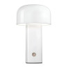 Lámpara Hongo Led Táctil Recargable Latin Domo 21cm 3 Luces Dimmer Usb Blanco