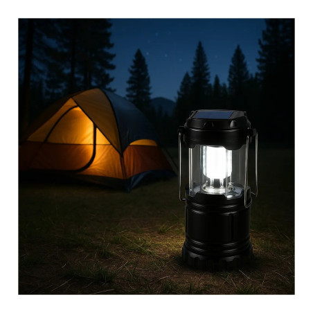 Farol Linterna  Solar Power Bank Recargable Camping Outdoor Negro