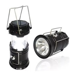 Farol Linterna  Solar Power Bank Recargable Camping Outdoor Negro