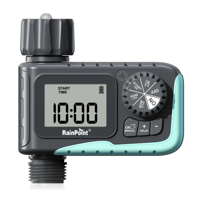 Programador Automático Riego Ecológico Ahorro Agua 1 Boca - Gris Y Verde