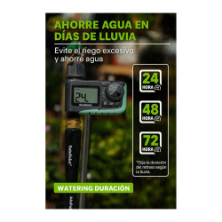 Programador Automático Riego Ecológico Ahorro Agua 1 Boca - Gris Y Verde