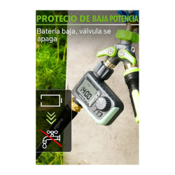 Programador Automático Riego Ecológico Ahorro Agua 1 Boca - Gris Y Verde