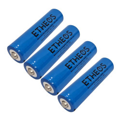 Pack X 4 Pilas Baterías Etheos Litio Recargables 18650 De 1200 Mah 3.7v Con Teton