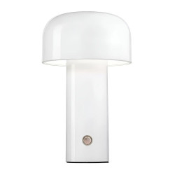 Lámpara Hongo Led Táctil Recargable Latin Domo 21cm 3 Luces Dimmer Usb Blanco