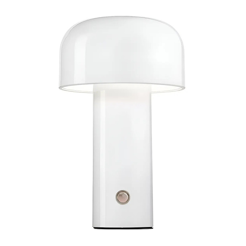Lámpara Hongo Led Táctil Recargable Latin Domo 21cm 3 Luces Dimmer Usb Blanco