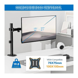 Soporte Brazo Articulado Arcashopping Para Monitor De 13 A 27  Con Vesa Y Abrazadera C Negro