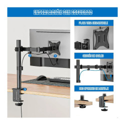 Soporte Brazo Articulado Arcashopping Para Monitor De 13 A 27  Con Vesa Y Abrazadera C Negro