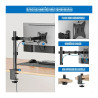 Soporte Brazo Articulado Arcashopping Para Monitor De 13 A 27  Con Vesa Y Abrazadera C Negro