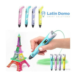 Lápiz 3d Latin Domo Rosa Kit Completo Con Filamentos Y Base
