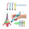 Lápiz 3d Latin Domo Rosa Kit Completo Con Filamentos Y Base