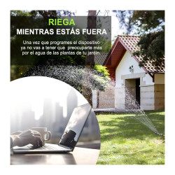 Programador De Riego Automático Rain Point 2 Zonas Pantalla Digital Jardín Gris/verde