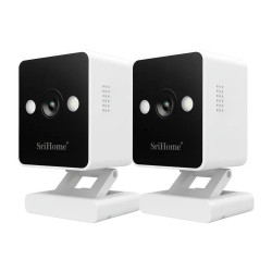 Kit 2 Cámaras 4mp Ai Humanoide Audio 2 Vias Vision Nocturna Blanco