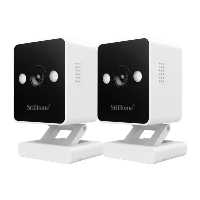 Kit 2 Cámaras 4mp Ai Humanoide Audio 2 Vias Vision Nocturna Blanco