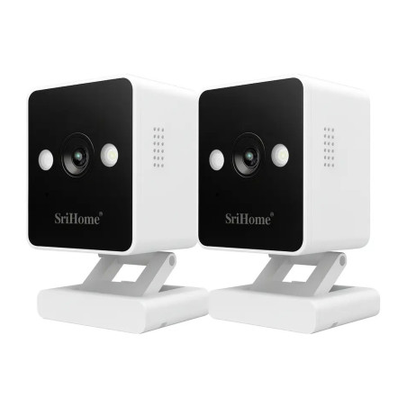 Kit 2 Cámaras 4mp Ai Humanoide Audio 2 Vias Vision Nocturna Blanco