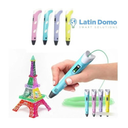 Lápiz Lapicera  Impresión 3d Con Lcd + Filamentos X 10 Uni Celeste