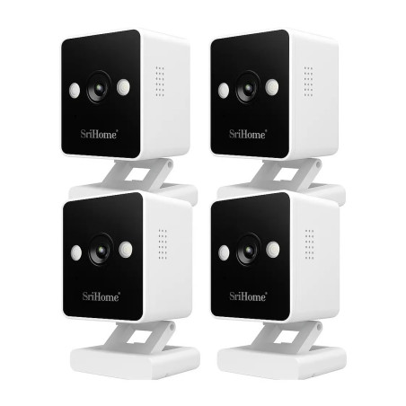 Kit 4 Cámaras 4mp Ai Humanoide Audio 2 Vias Vision Nocturna Blanco