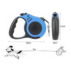 Correa Mascota Extensible Automática Retráctil 5mts 15kg Color Azul
