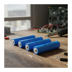 Pack X 4 Pilas Baterías Etheos De Litio Recargables 18650 De 2600 Mah 3.7v Con Teton