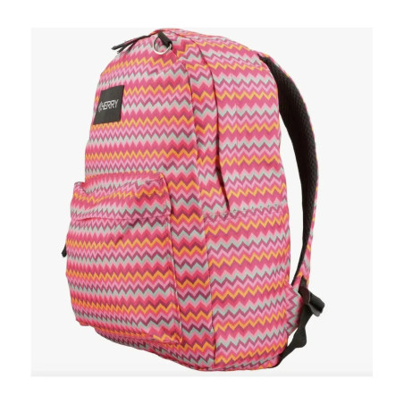 Mochila Escolar Niña Bagcherry Excelente Calidad! Color Multicilor Rosa Diseño De La Tela Geométrico