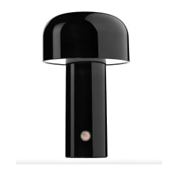 Lámpara Hongo Led Táctil Recargable 21cm Latin Domo 3 Luces Usb C Negro Negro