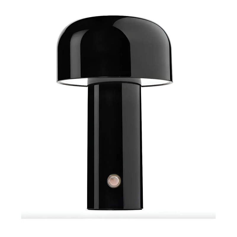 Lámpara Hongo Led Táctil Recargable 21cm Latin Domo 3 Luces Usb C Negro Negro
