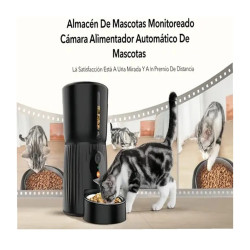 Dispensador Alimento Mascotas Wifi Camara Hd Tuya 4l Negro