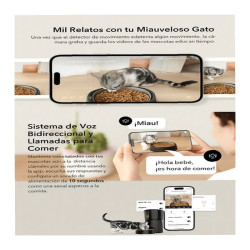 Dispensador Alimento Mascotas Wifi Camara Hd Tuya 4l Negro