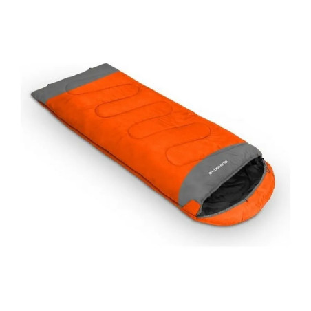 Bolsa Dormir Kushiro Rectangular Con Capucha Liviana Camping Naranja Oscuro Derecho