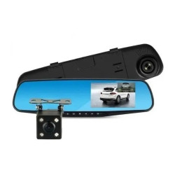 Espejo Carro Retrovisor Dvr Cámara D Reversa 4.3 PuLG 1080hd