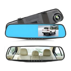 Espejo Carro Retrovisor Dvr Cámara D Reversa 4.3 PuLG 1080hd