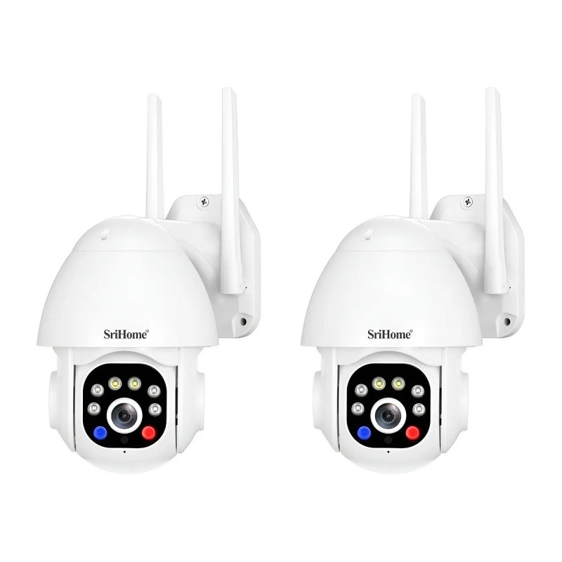 Kit 2 Cámaras Domo Ip Hd 3mp Alarma Vision Color Audio 2 Via Blanco